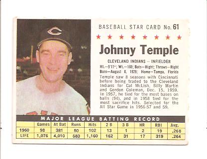 1961 Post #61A Johnny Temple COM