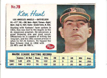 1962 Post #79 Ken Hunt