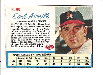 1962 Post #80 Earl Averill