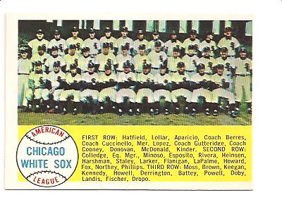 1958 Topps #256 Chicago White Sox TC