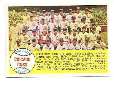 1958 Topps #327 Chicago Cubs TC