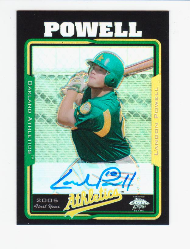 2005 Topps Chrome Black Refractors #244 Landon Powell FY AU
