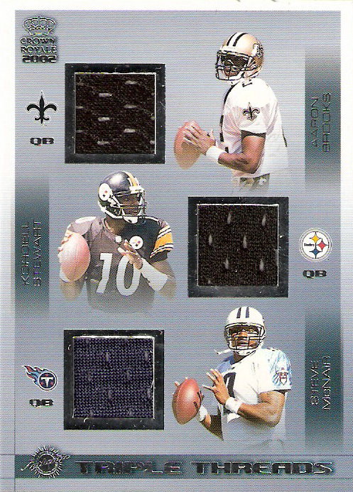 2002 Crown Royale Triple Threads Jerseys #28 Aaron Brooks/Kordell Stewart/Steve McNair/1217