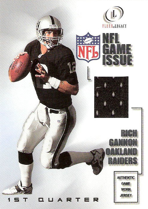 2001 Fleer Legacy Game Issue 1st Quarter #RG Rich Gannon