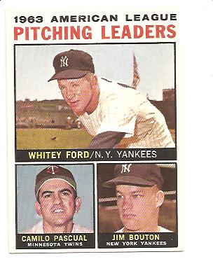 1964 Topps #4 AL Pitching Leaders/Whitey Ford/Camilo Pascual/Jim Bouton
