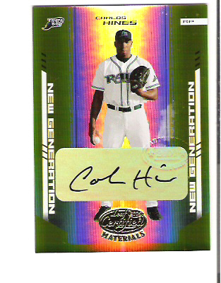 2004 Leaf Certified Materials Mirror Autograph Gold #248 Carlos Hines NG/25