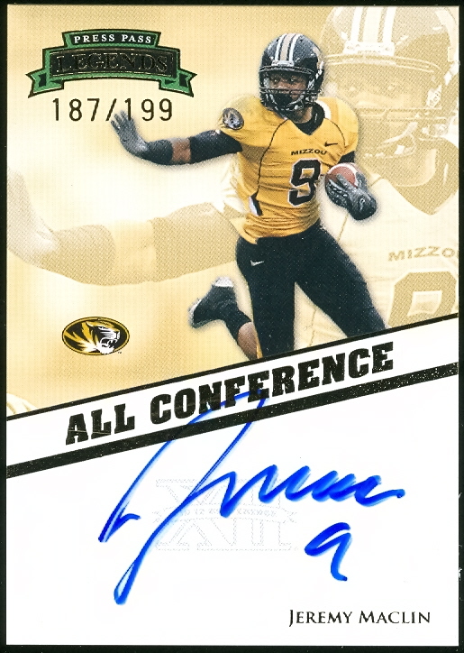 2009 Press Pass Legends All Conference Autographs #ACJM Jeremy Maclin/199