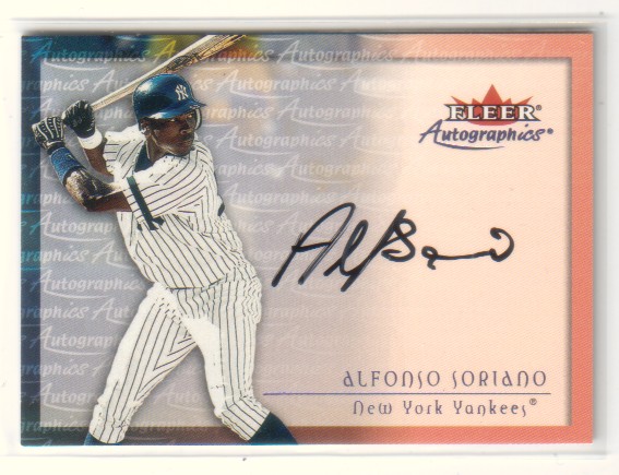 2000 SkyBox Autographics Purple Foil #117 Alfonso Soriano EX-IM
