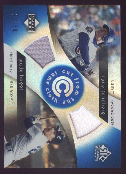 2005 Reflections Cut From the Same Cloth Dual Jersey Blue #SB Ryne Sandberg/Wade Boggs