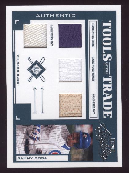 2004 Absolute Memorabilia Tools of the Trade Material Quad #132 Sammy Sosa H/50