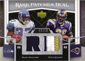 2007 Upper Deck Premier Rare Patches Dual #AJ Shaun Alexander/Steven Jackson