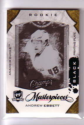 2008-09 The Cup Printing Plates Upper Deck Champ's Black #148 Andrew Ebbett