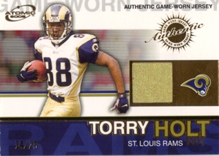 2002 Atomic Game Worn Jerseys Gold #80 Torry Holt