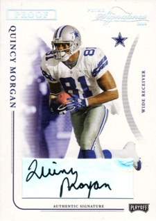 2004 Playoff Prime Signatures Signature Proofs Silver #26 Quincy Morgan/81