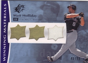 2008 SPx Winning Materials UD Logo #MH Matt Holliday