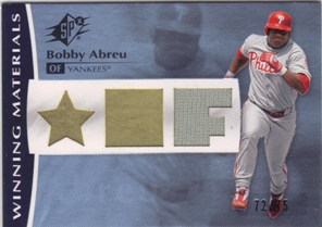 2008 SPx Winning Materials Position 75 #BA Bobby Abreu