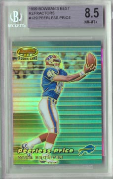 1999 Bowman's Best Football #129 PEERLESS PRICE Atomic Refractor BGS 8.5 Buffalo BILLS BEAUTIFUL!