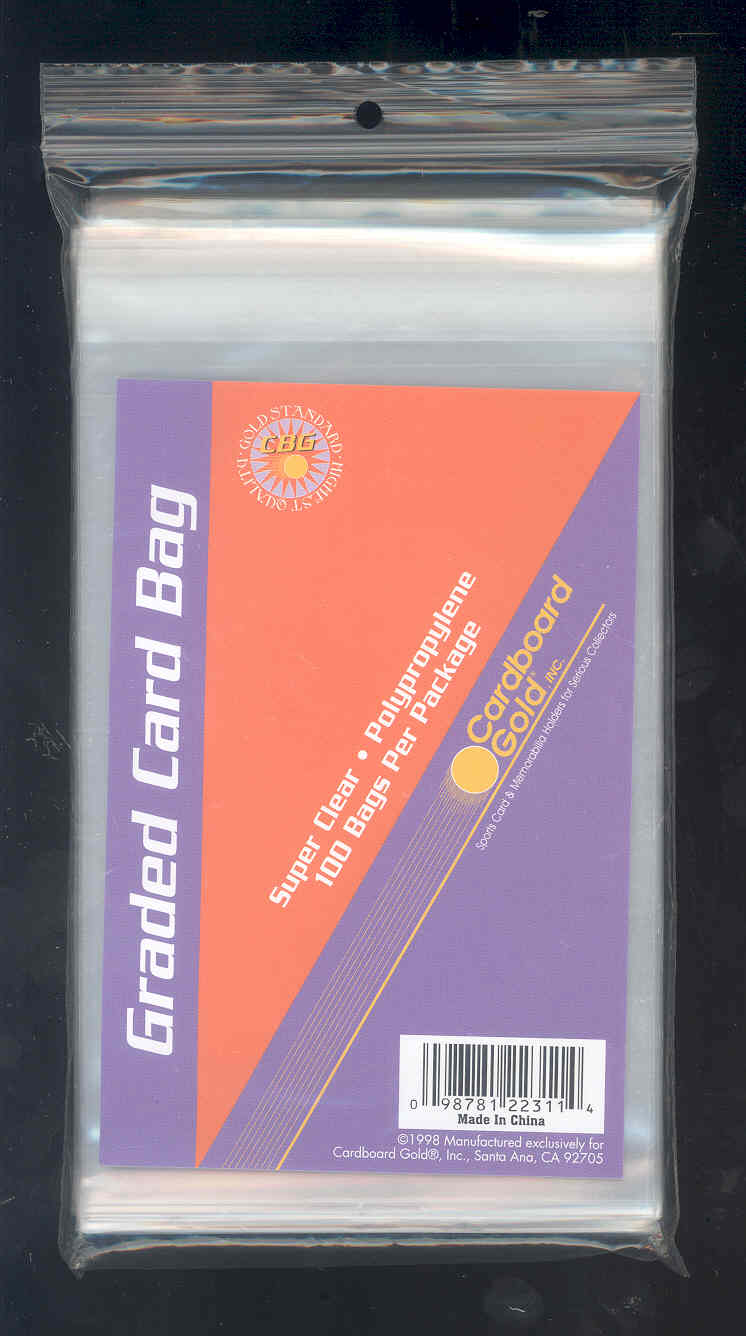 Graded Card Bag Sleeves 100 Bags Per Package fits up to two graded cards per bag BGS BCCG PSA SGC GAI 