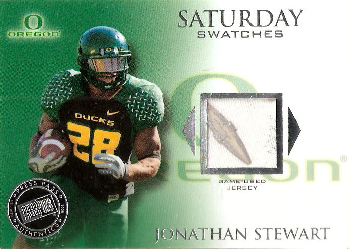 2008 Press Pass Legends Saturday Swatches Silver #SSWJS Jonathan Stewart