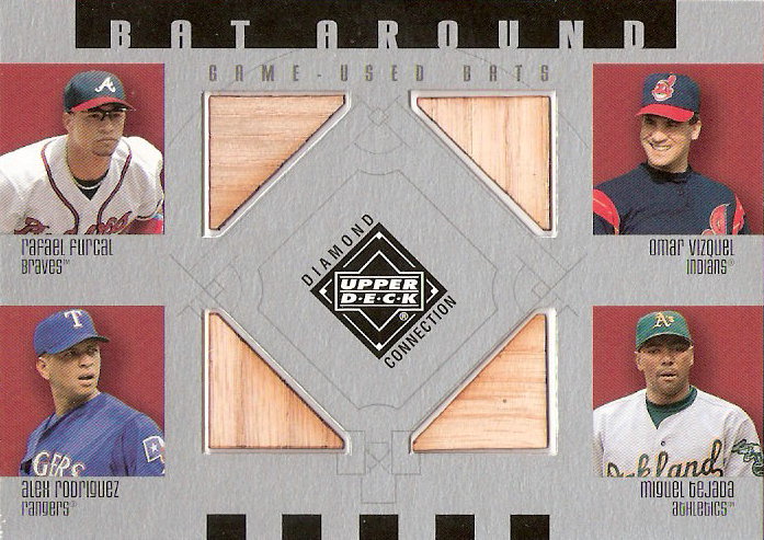 2002 Upper Deck Diamond Connection Bat Around Quads #FVRT Furcal/Vizq/A-Rod/Tejada