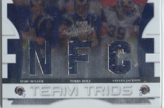 2008 Absolute Memorabilia Team Trios Materials AFC/NFC Spectrum Prime #16 Marc Bulger/Torry Holt/Steven Jackson