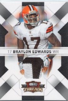 2009 Donruss Threads Jerseys Prime #24 Braylon Edwards/50
