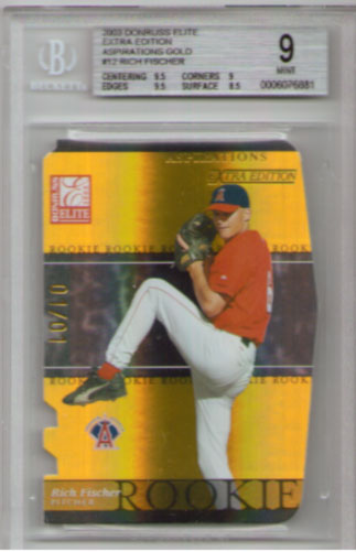 2003 Donruss Elite Extra Edition Aspirations Gold #12 Rich Fischer BGS Mint 9! ROOKIE 1/1!!