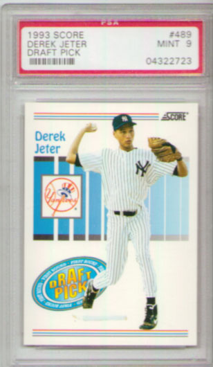1993 Score #489 Derek Jeter Draft Pick ROOKIE PSA MINT 9!
