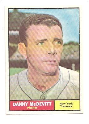 1961 Topps #349 Danny McDevitt