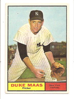 1961 Topps #387 Duke Maas