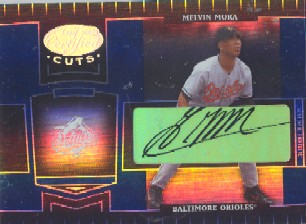 2004 Leaf Certified Cuts Marble Signature Blue #21 Melvin Mora/75