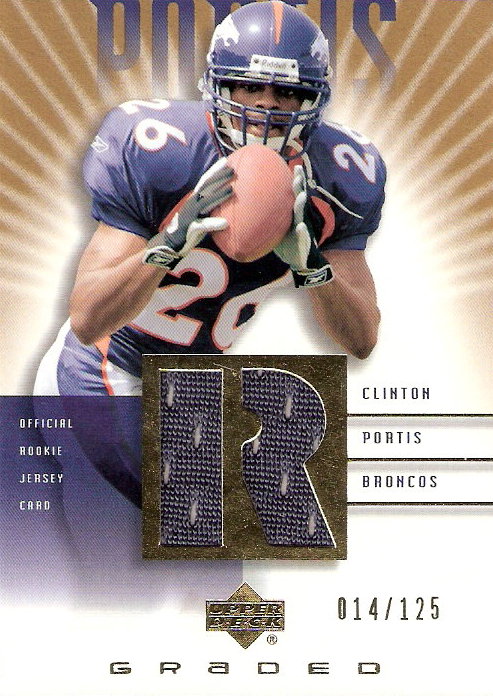 2002 UD Graded Rookie Jerseys Gold #CP500 Clinton Portis