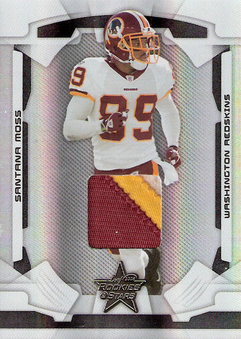 2008 Leaf Rookies and Stars Materials Black Prime #99 Santana Moss/25