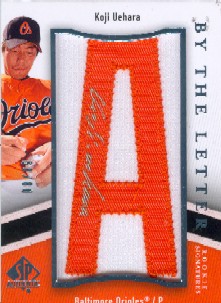 2009 SP Authentic By The Letter Rookie Signatures #KU Koji Uehara/400 */Letters spell Osaka (each letter #'d/80)