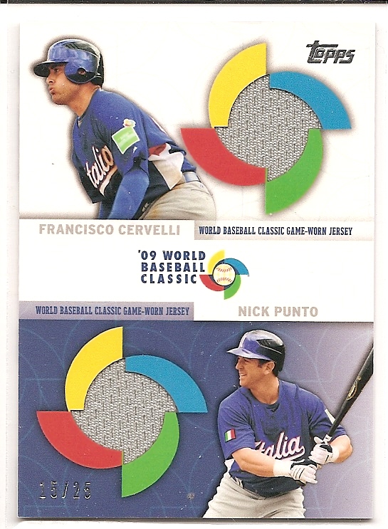 2009 Topps Update WBC Stitches Dual #CP Francisco Cervelli/Nick Punto