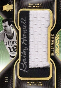2008-09 UD Black HOF Letters Autographs #HOFBH Bailey Howell/Serial 7, Print Run 98