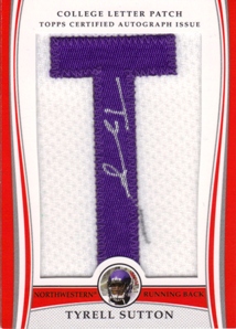 2009 Bowman Draft College Letter Patch Autographs #TS Tyrell Sutton E/690*