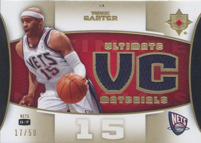 2007-08 Ultimate Collection Materials Gold #VC Vince Carter