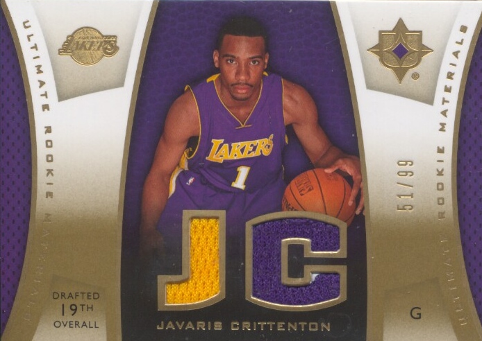 2007-08 Ultimate Collection Materials Rookies Gold #JC Javaris Crittenton