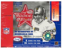 2002 Leaf Rookies and Stars NFL Football Sports Trading Cards Hobby Box 