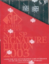 2003 Upper Deck SP Signature Edition NFL Football Sports Trading Cards Box