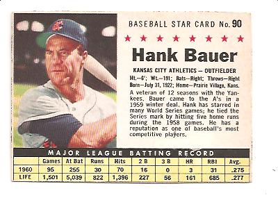 1961 Post #90B Hank Bauer BOX