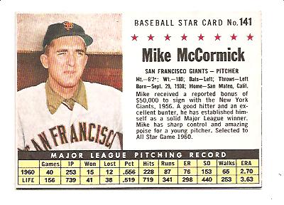 1961 Post #141B Mike McCormick BOX