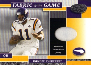 2002 Leaf Certified Fabric of the Game Team Logos #44 Daunte Culpepper