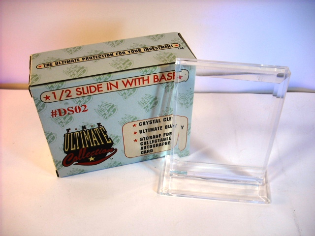 3 Trading Card Display Holders 1/2 Inch Thick with Base