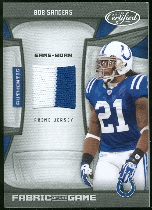 2009 Certified Fabric of the Game Prime #18 Bob Sanders/50