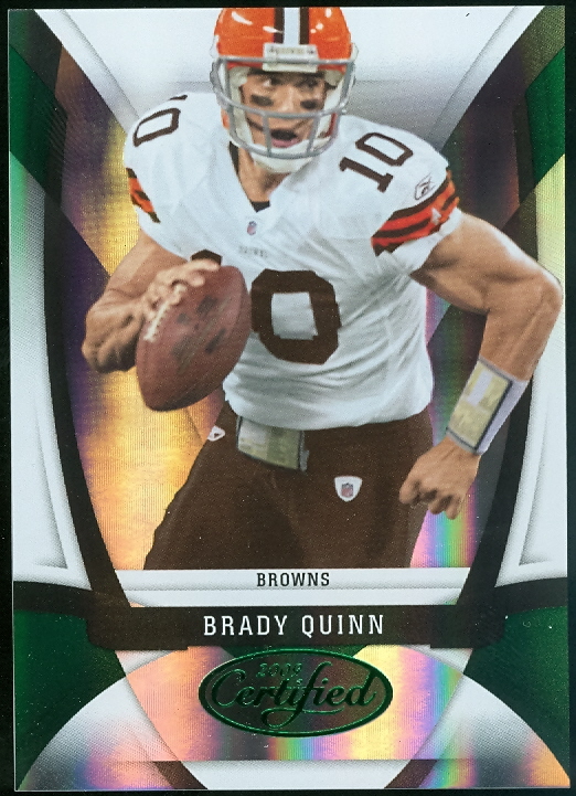 2009 Certified Mirror Emerald #30 Brady Quinn