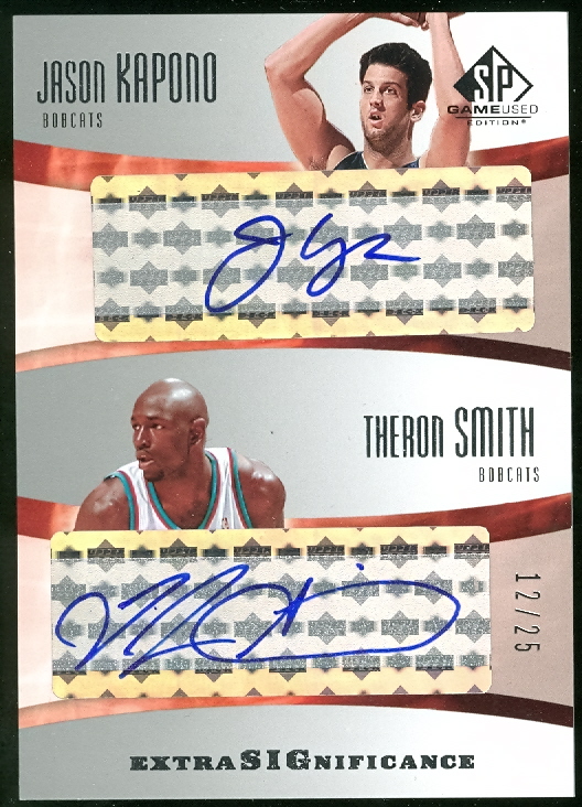 2004-05 SP Game Used SIGnificance Duals #JT Jason Kapono/Theron Smith