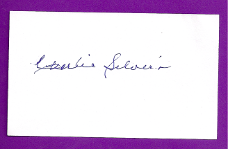 Charlie Silvera Auto 3x5 index card Autograph Played 1948-57 New York Yankees, Chicago Cubs (NC64) 