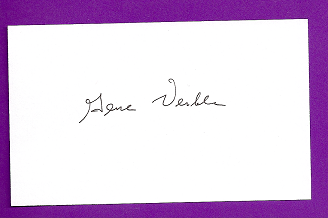 Gene Verble Auto 3x5 index card Autograph Played 1951-53 Washington Senators (NC74)
